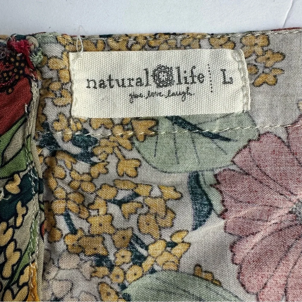 ❌SOLD❌Natural Life Maylin Floral Midi Skirt Women's Size Large or XL Lightweight - Picture 5 of 7